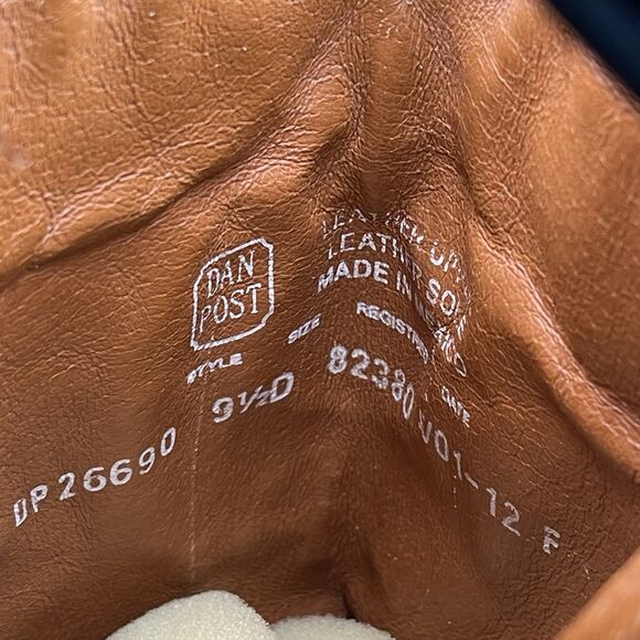 Dan Post Albany Western Cowboy Boots Men’s 9.5 D Tan Beige Leather DP26690 - Picture 9 of 10